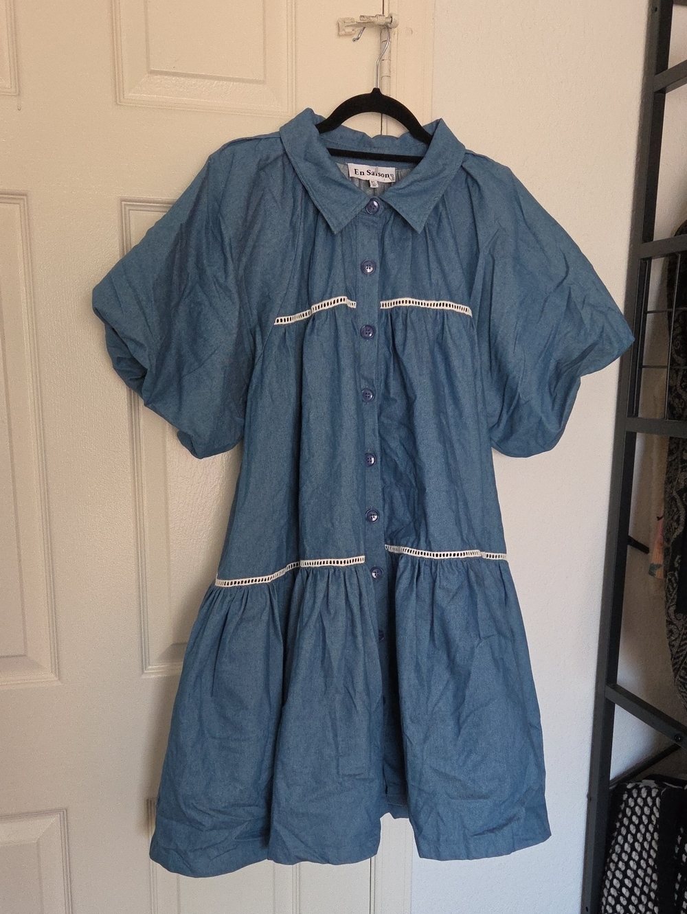 NWT EN SAISON Denim Midi Dress XL